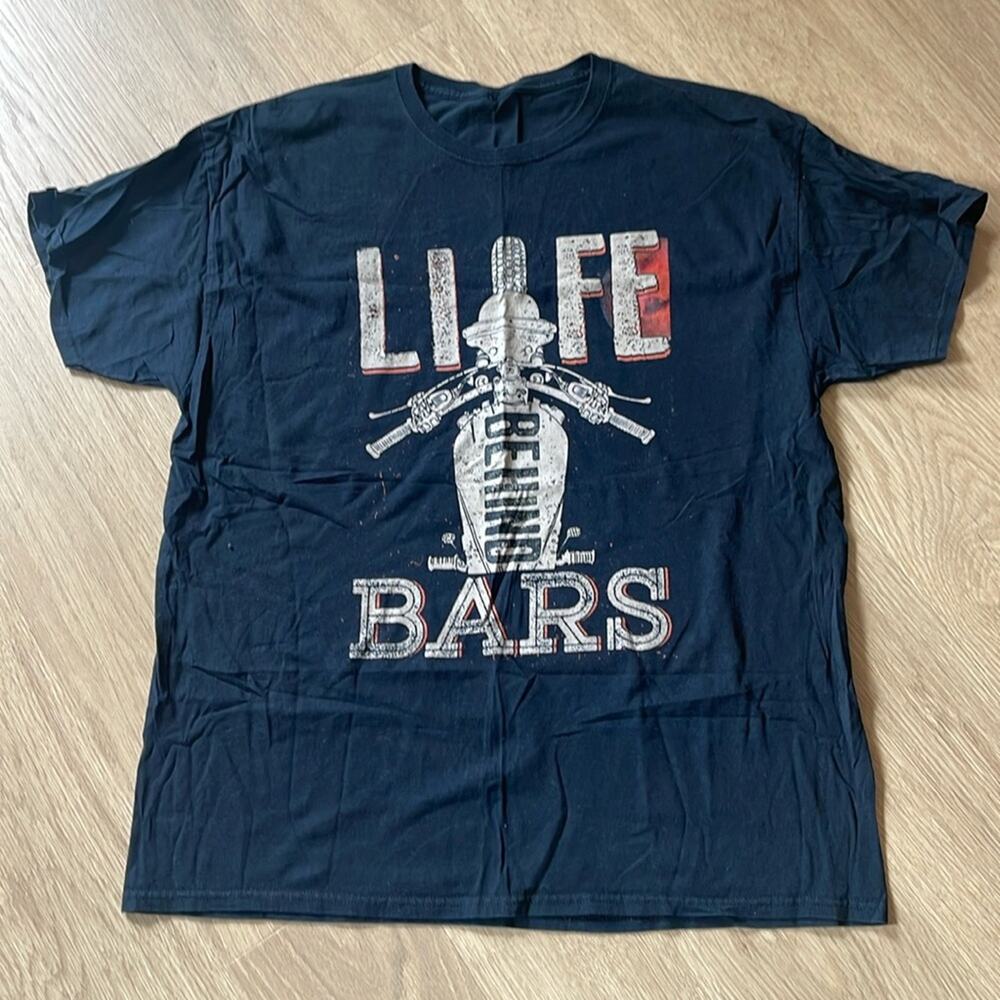 “Life Behind Bars” Black Motorcycle T Shirt Size Xl